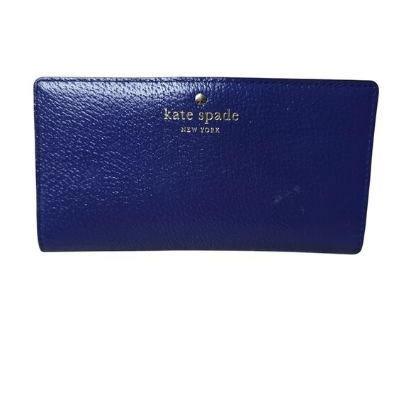 KATE SPADE MIKAS POND STACY WALLET BLUE - Picture 1 of 7